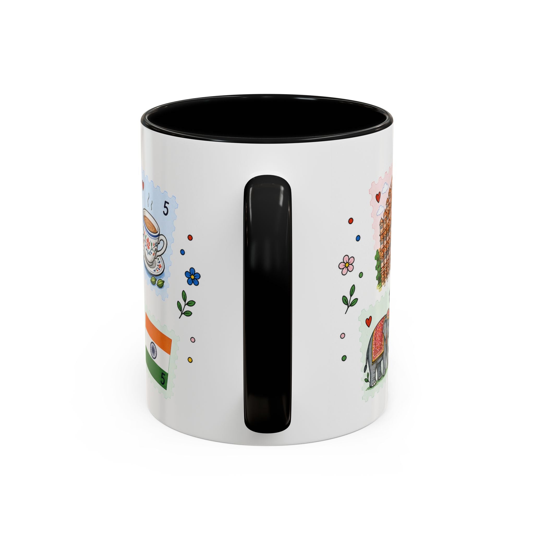 Jaipur Coffee Mug | Postage Stamp Collage Mug | Travel Souvenir Accent Cup 11oz 15oz