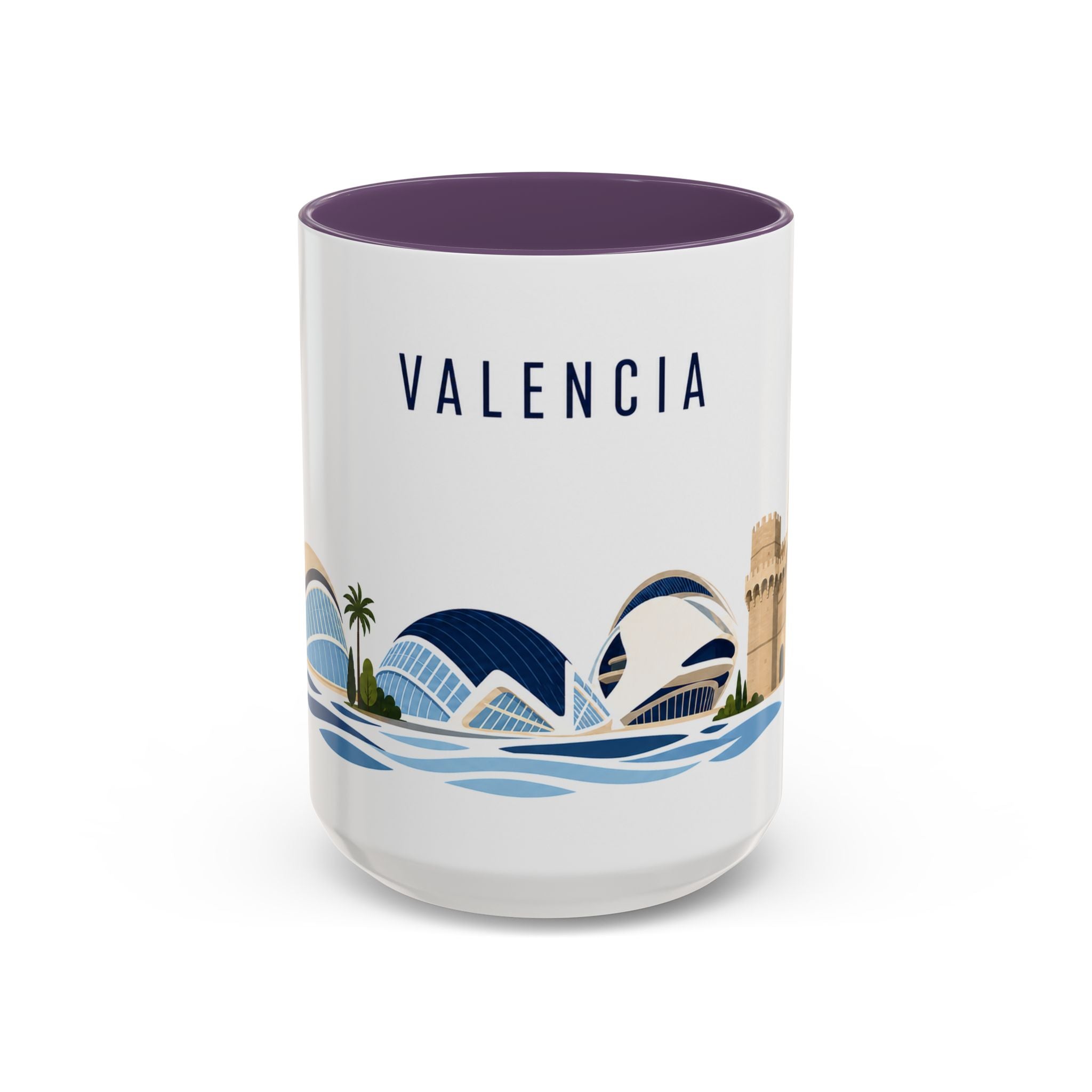 Valencia Coffee Mug | Spain Travel Souvenir | Porcelain Decal City Gift | 11oz 15oz Accent Mug