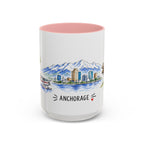 Anchorage Illustrated Travel Mug | City Souvenir Accent Coffee Mug | 11oz 15oz Ceramic Cup
