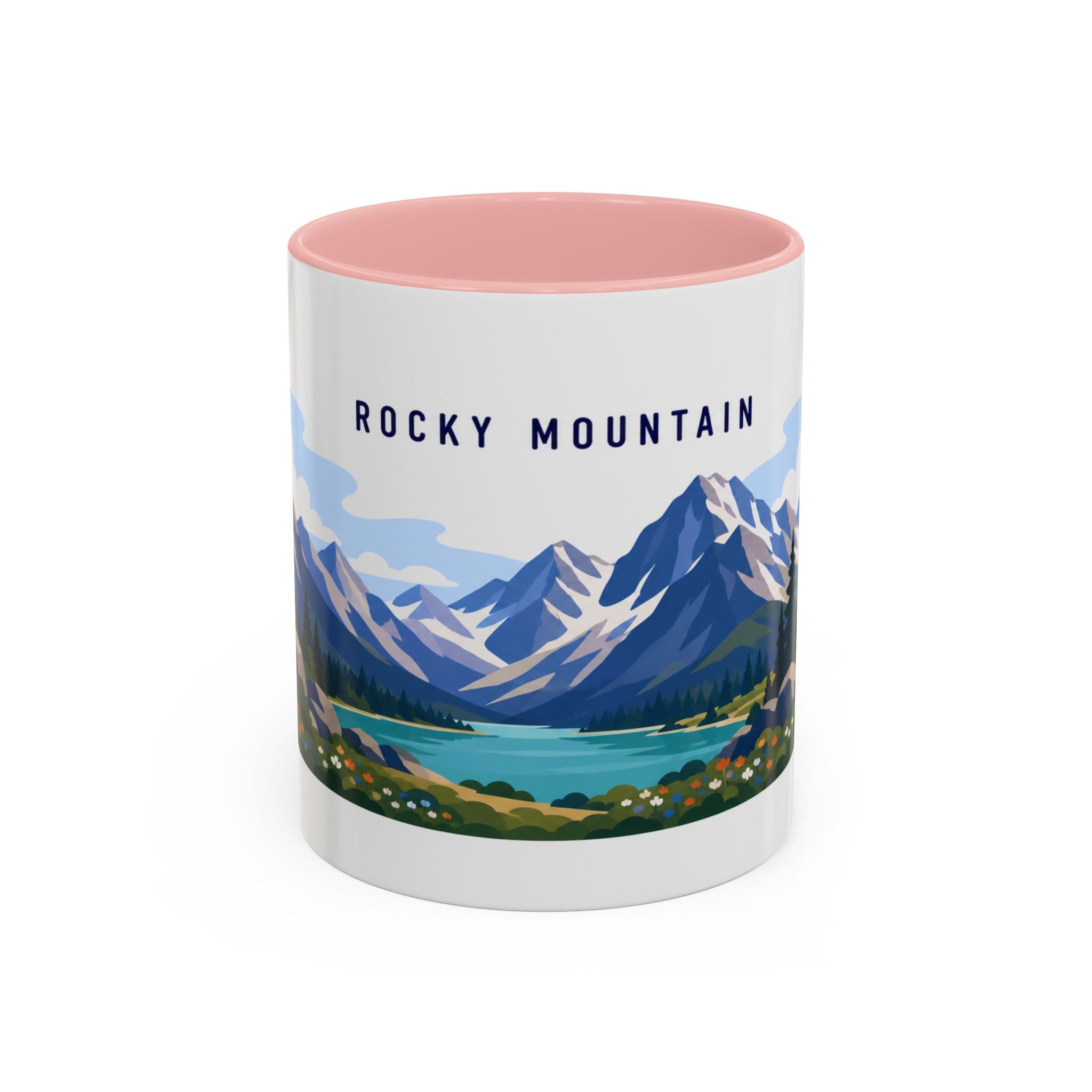 Rocky Mountain National Park Coffee Mug | Solid Color Block Park Souvenir | 11oz 15oz Accent Mug