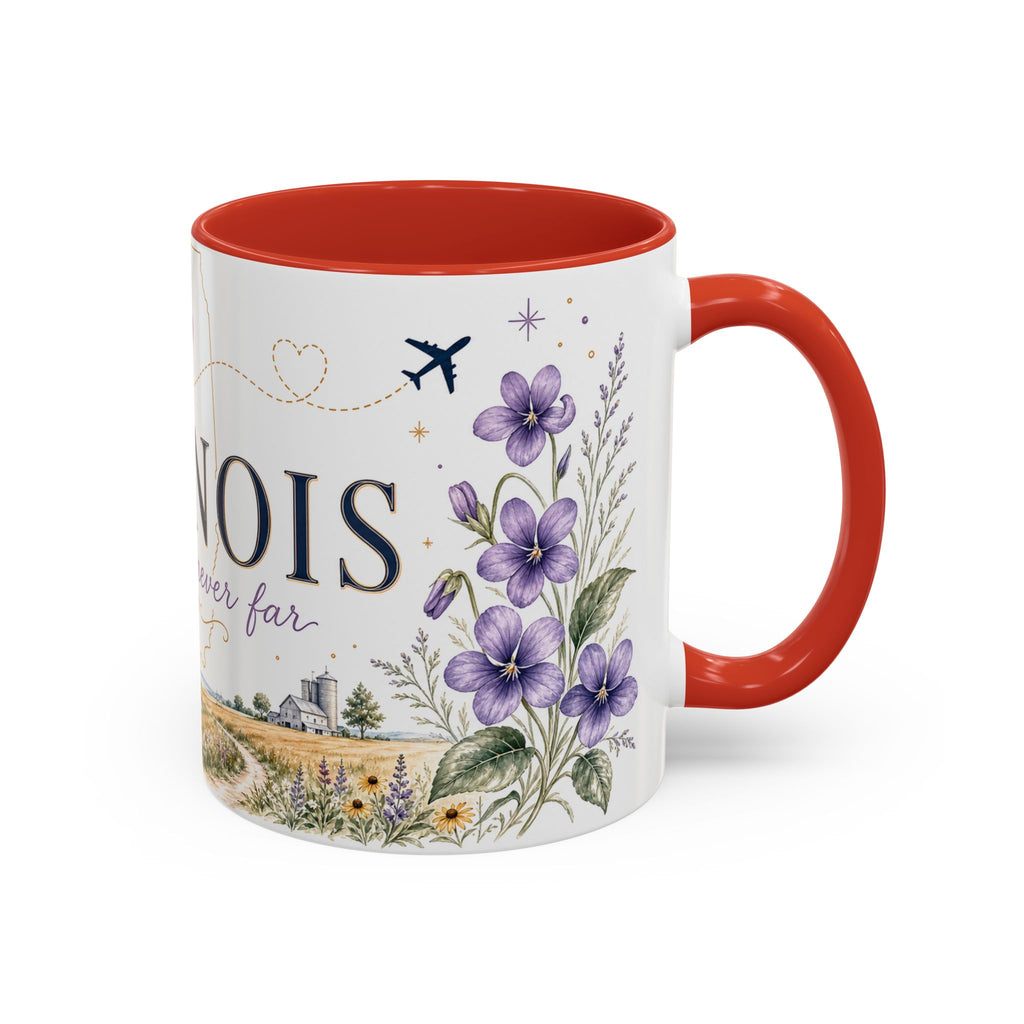 Illinois State Map Mug | Botanical Travel Sketch, Moving Away Gift (11oz 15oz)