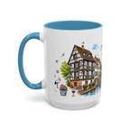Strasbourg Illustrated Travel Mug | France Souvenir Accent Coffee Mug | 11oz 15oz Ceramic Cup