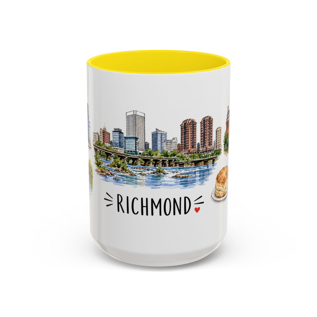 Richmond Illustrated Travel Mug | City Souvenir Accent Coffee Mug | 11oz 15oz Ceramic Cup