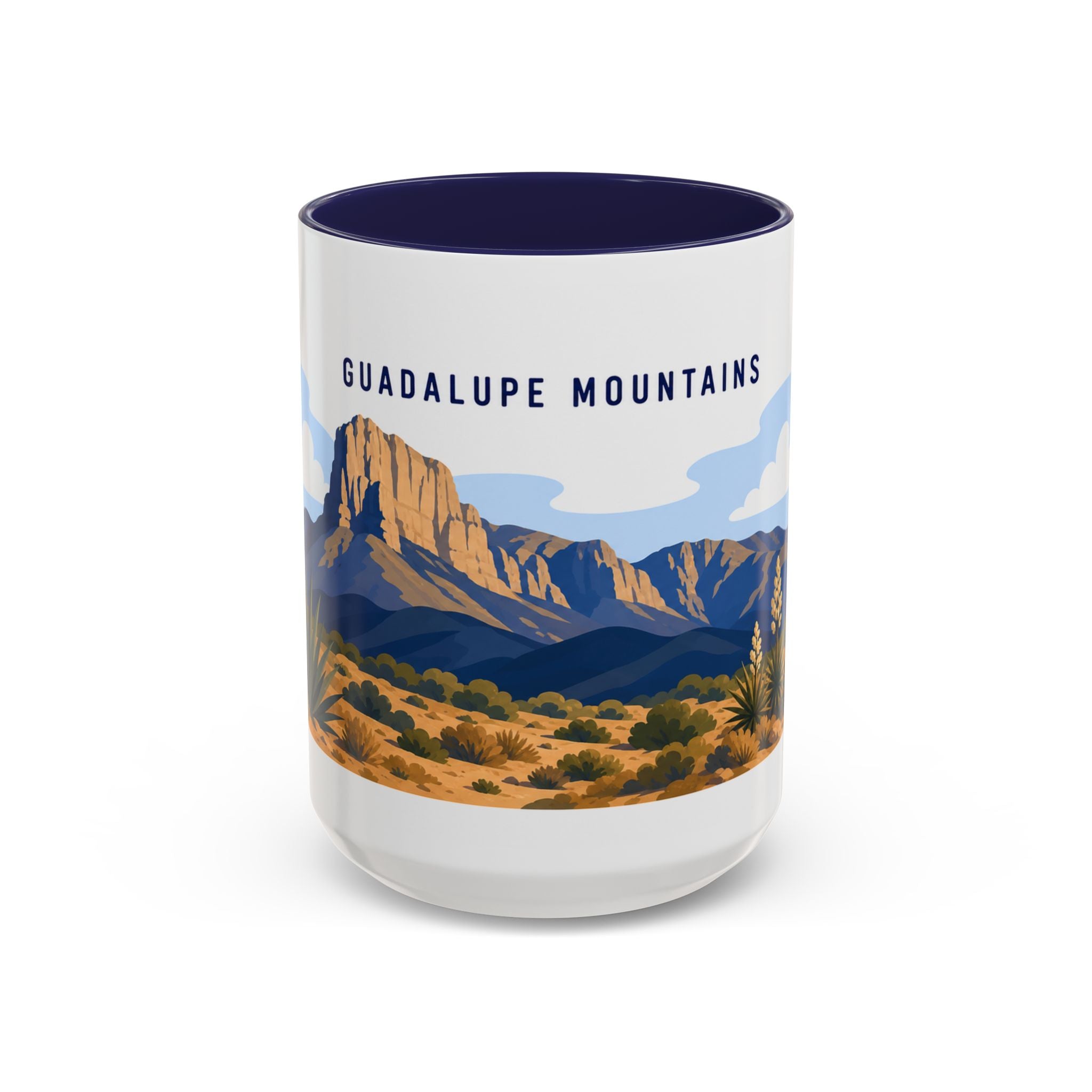 Guadalupe Mountains National Park Coffee Mug | Solid Color Block Park Souvenir | 11oz 15oz Accent Mug