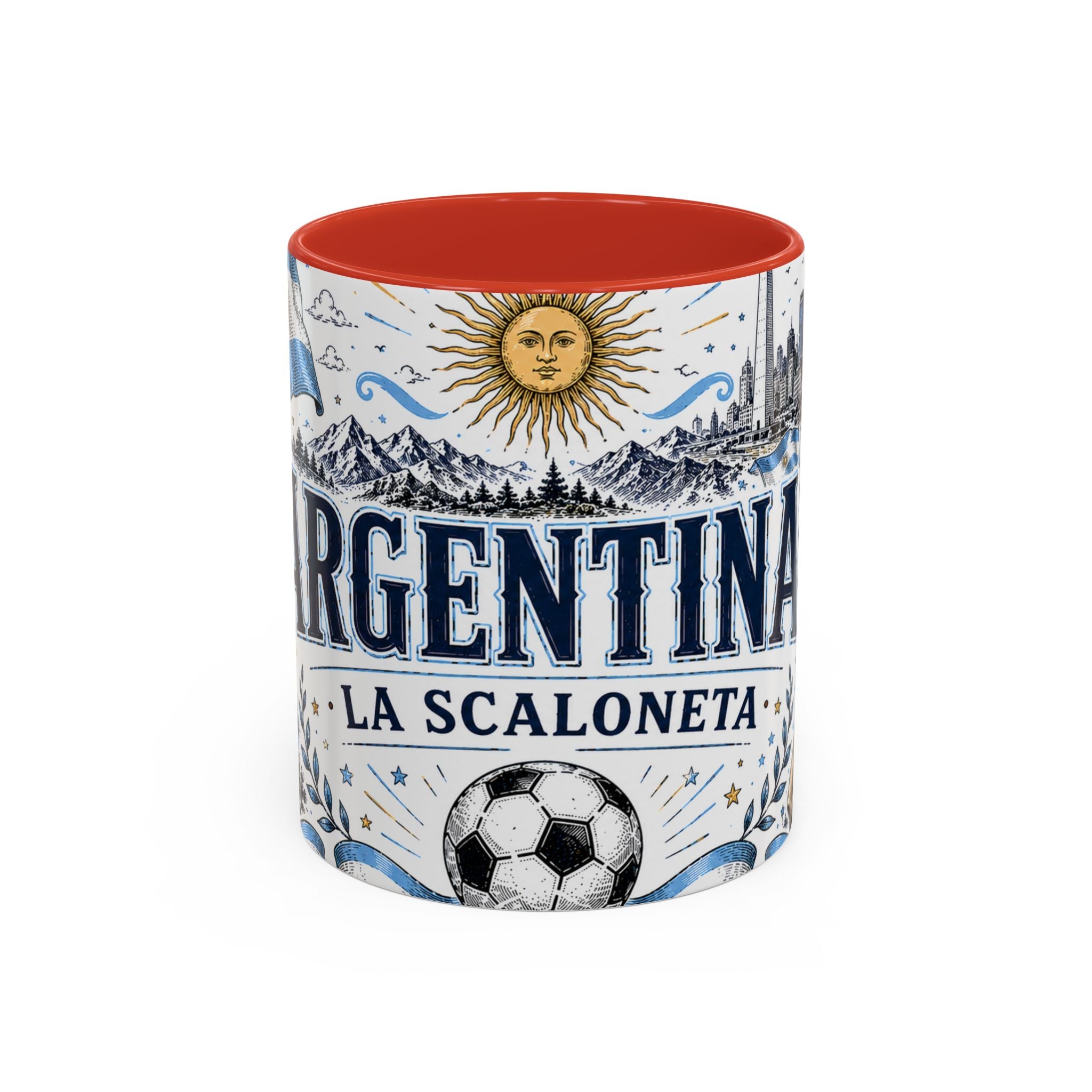 Argentina Soccer Coffee Mug | Soccer Fan Gift | Accent Color Ceramic 11oz 15oz Match Day Cup