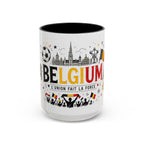 Belgium Soccer Coffee Mug | Soccer Fan Gift | Accent Color Ceramic 11oz 15oz Match Day Cup