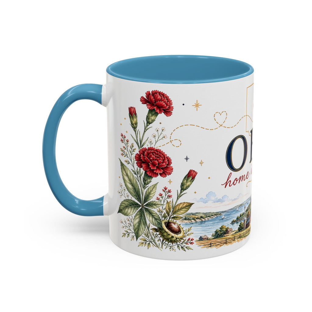 Ohio State Map Mug | Botanical Travel Sketch, Homesick Gift, Long Distance Friendship