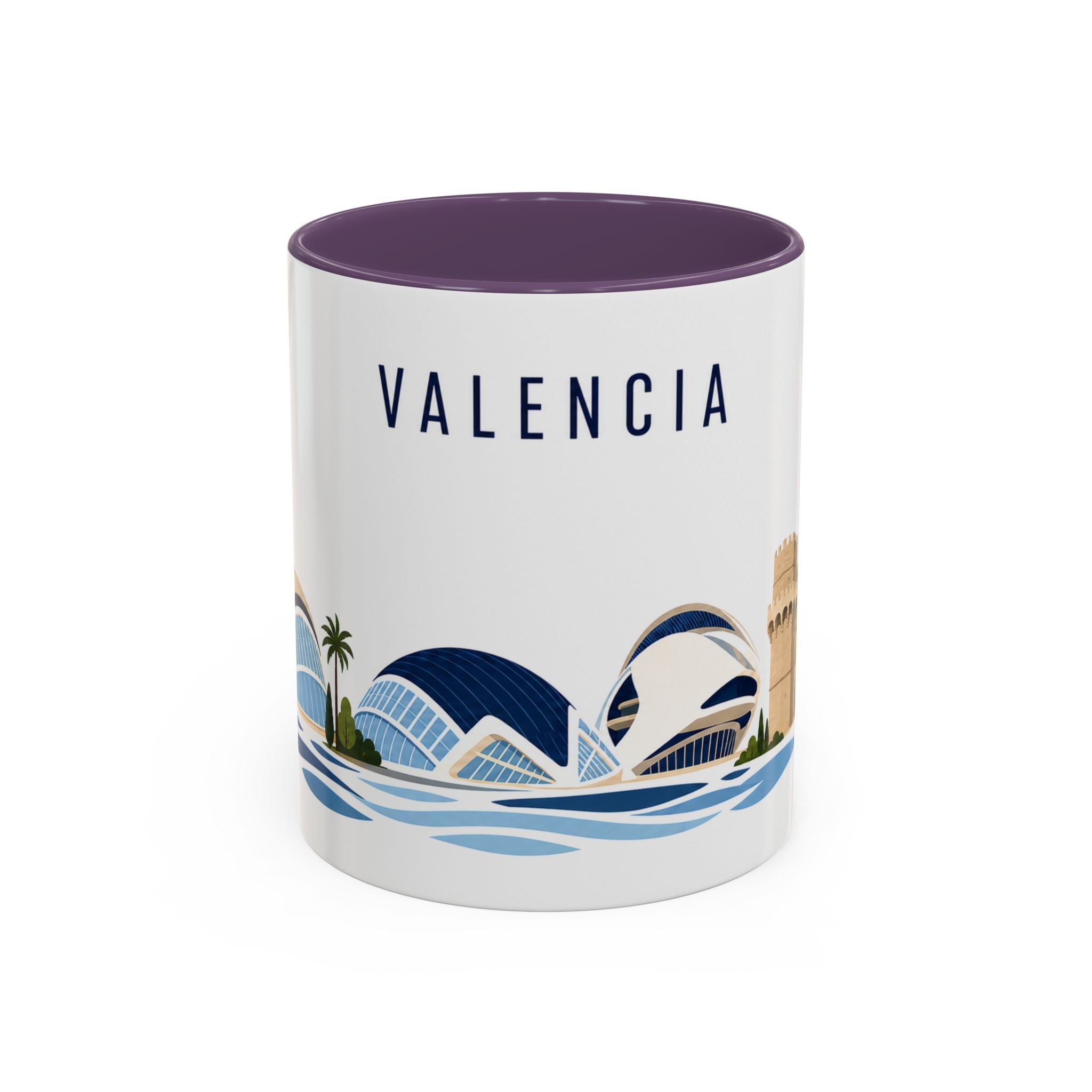 Valencia Coffee Mug | Spain Travel Souvenir | Porcelain Decal City Gift | 11oz 15oz Accent Mug