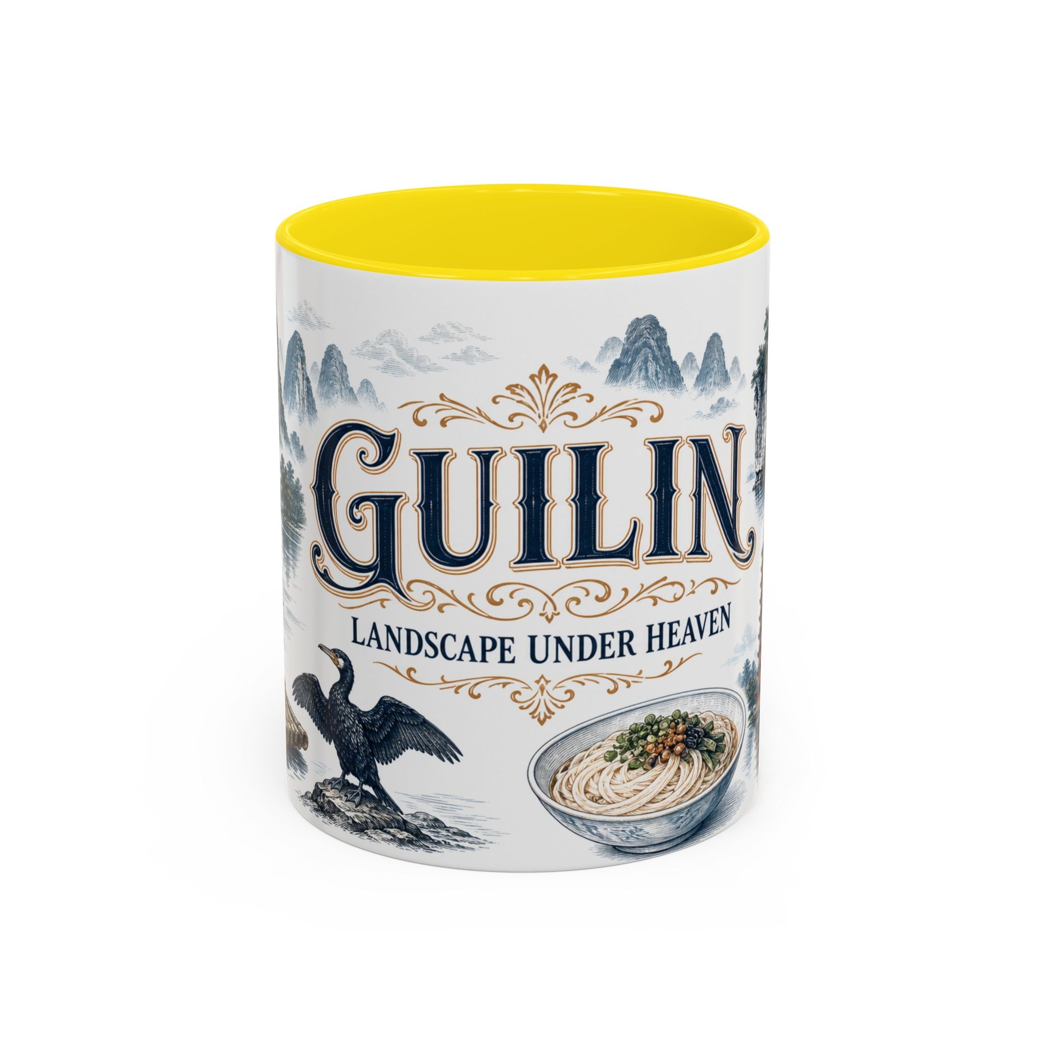 Guilin Coffee Mug | China Travel Souvenir | Vintage Illustrated City Gift | 11 oz 15 oz Accent Mug