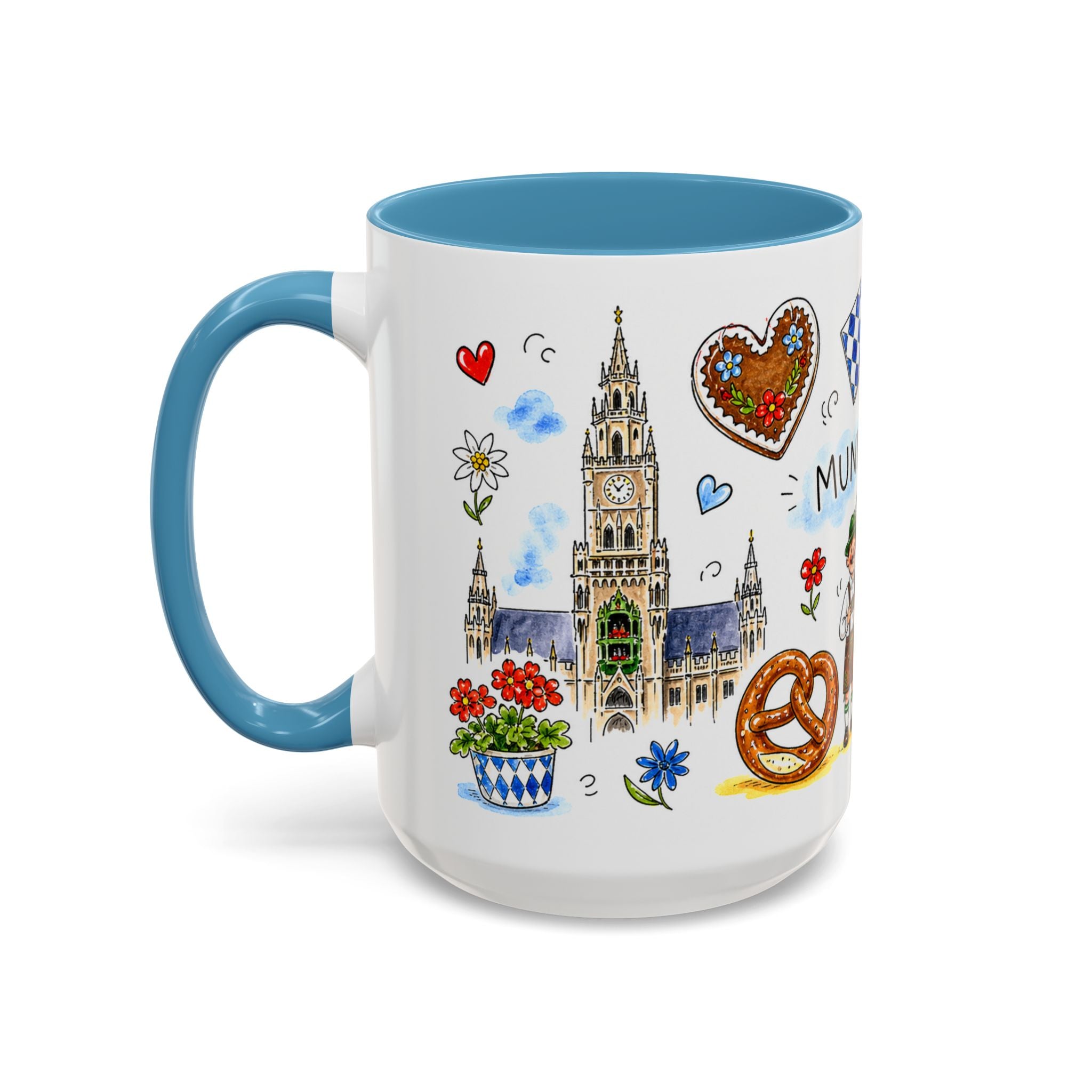 Munich Travel Mug | European City Souvenir Accent Coffee Mug | 11oz 15oz Ceramic Cup