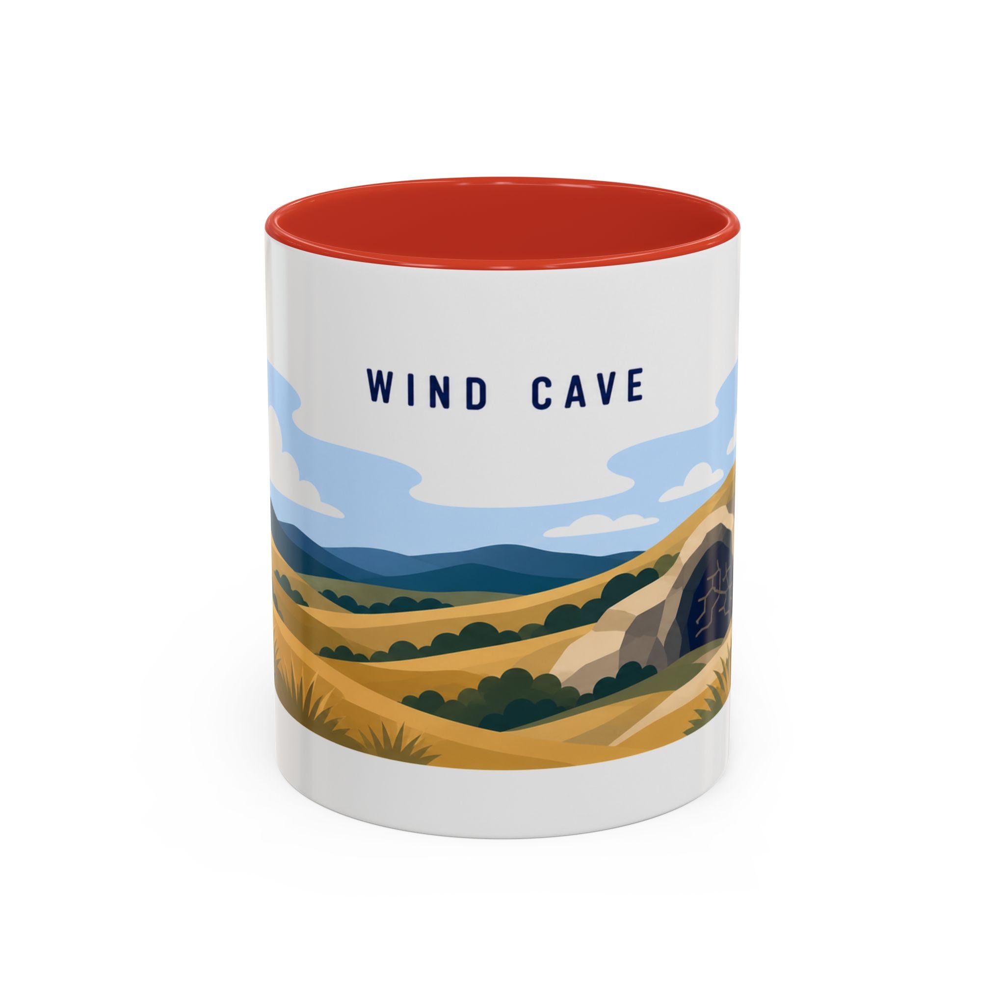 Wind Cave National Park Coffee Mug | Solid Color Block Park Souvenir | 11oz 15oz Accent Mug