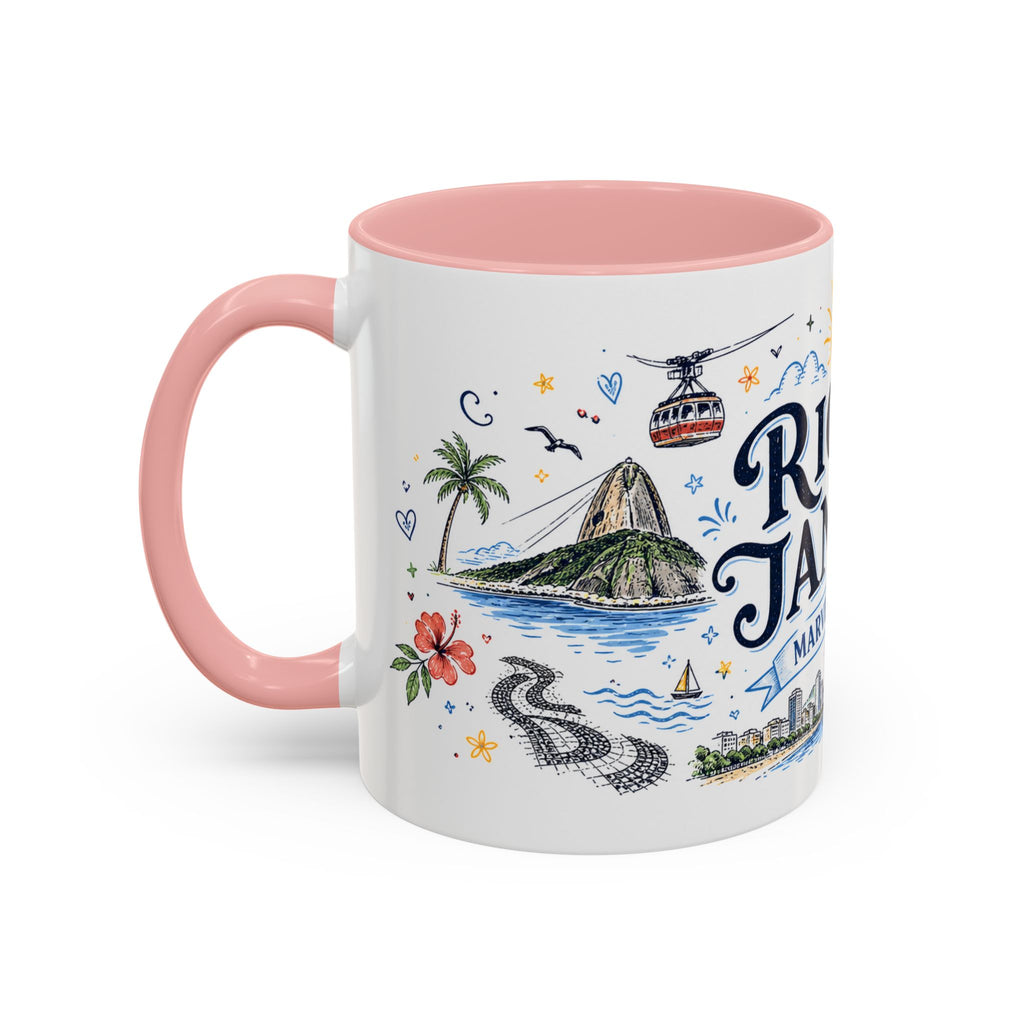 Rio de Janeiro Coffee Mug | Brazil Souvenir Travel Gift | Accent Color Ceramic 11oz 15oz