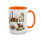 Durham Illustrated Travel Mug | City Souvenir Accent Coffee Mug | 11oz 15oz Ceramic Cup