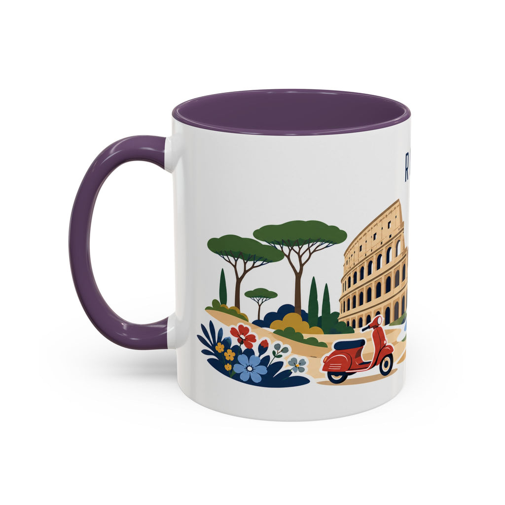 Rome Coffee Mug | Italy Travel Souvenir | Porcelain Decal City Gift | 11oz 15oz Accent Mug