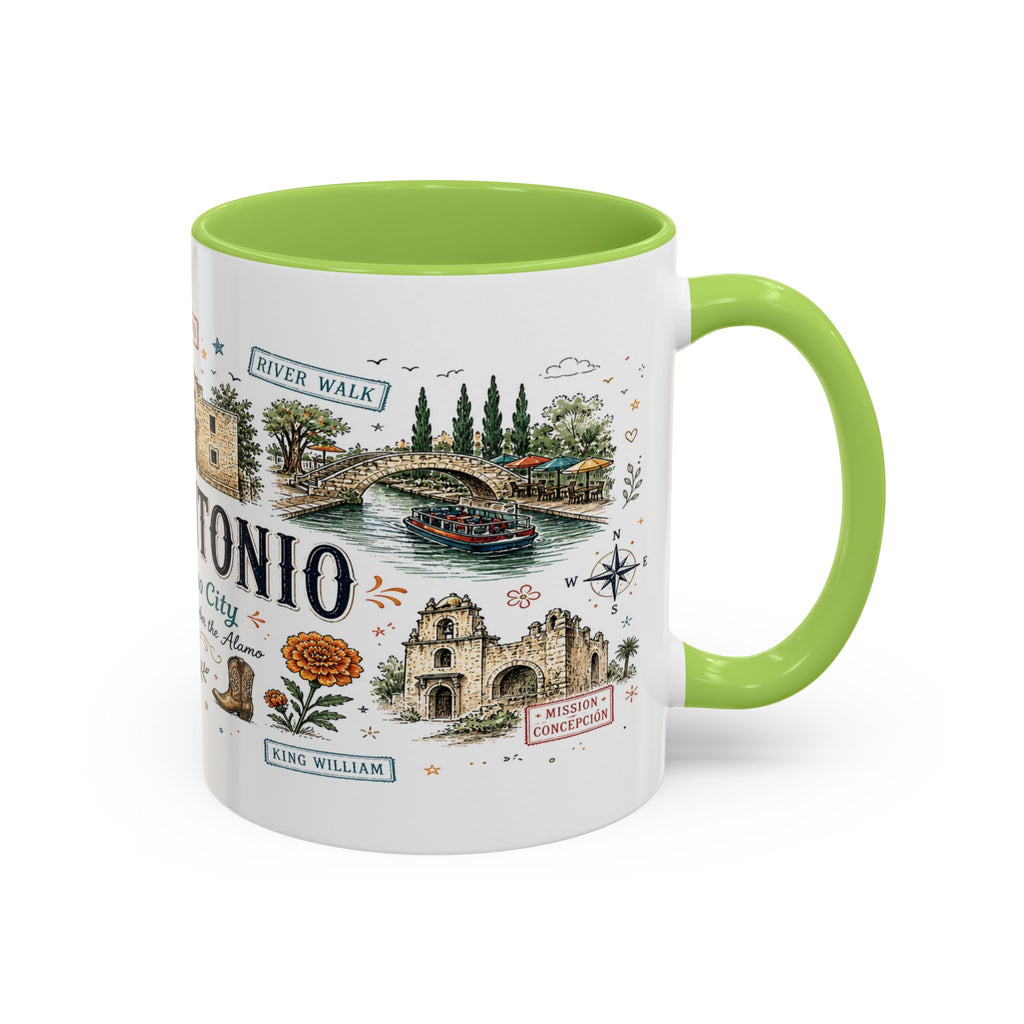 San Antonio Coffee Mug | Texas Souvenir City Gift | Accent Color Ceramic 11oz 15oz