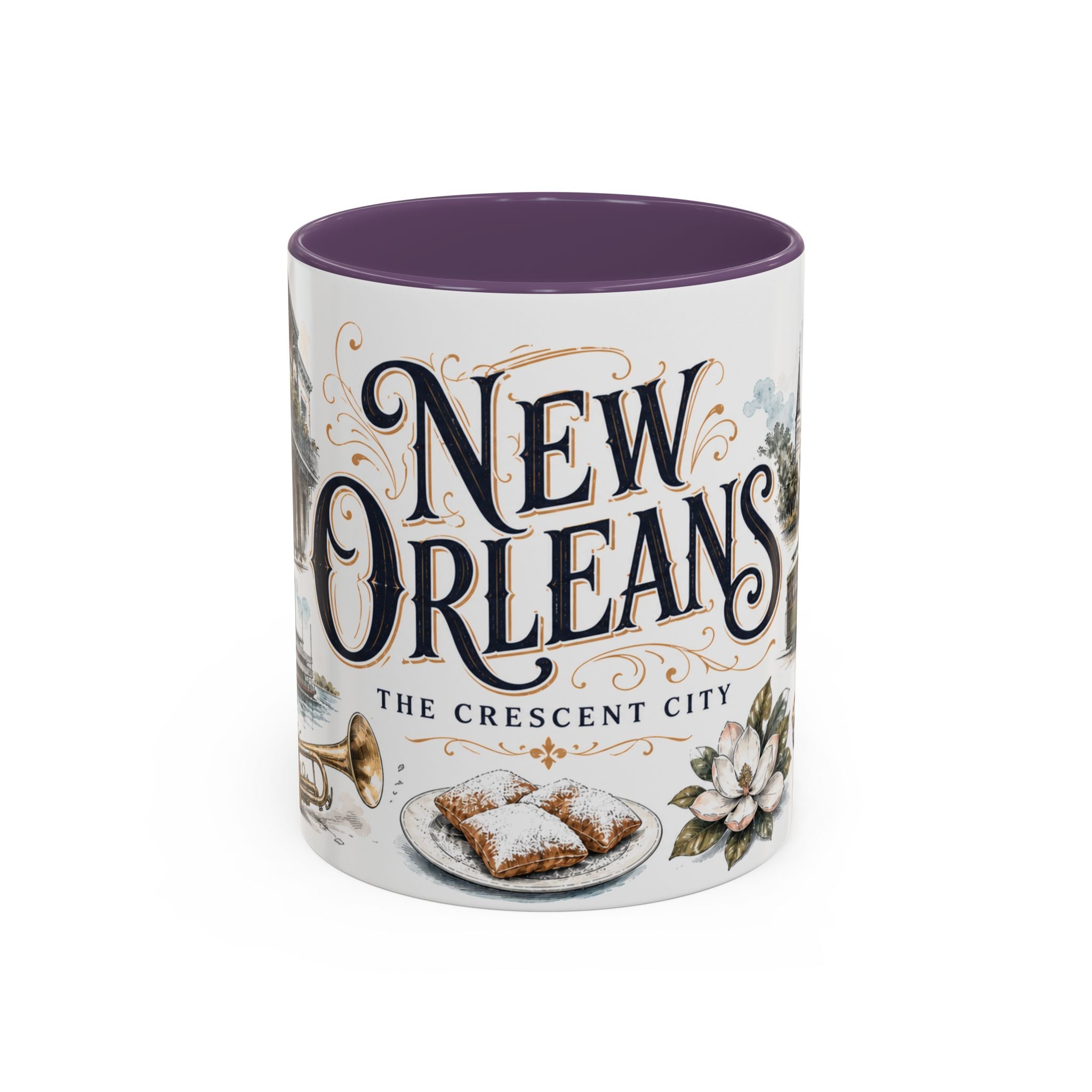 New Orleans Coffee Mug | United States Travel Souvenir | Vintage Illustrated City Gift | 11 oz 15 oz Accent Mug