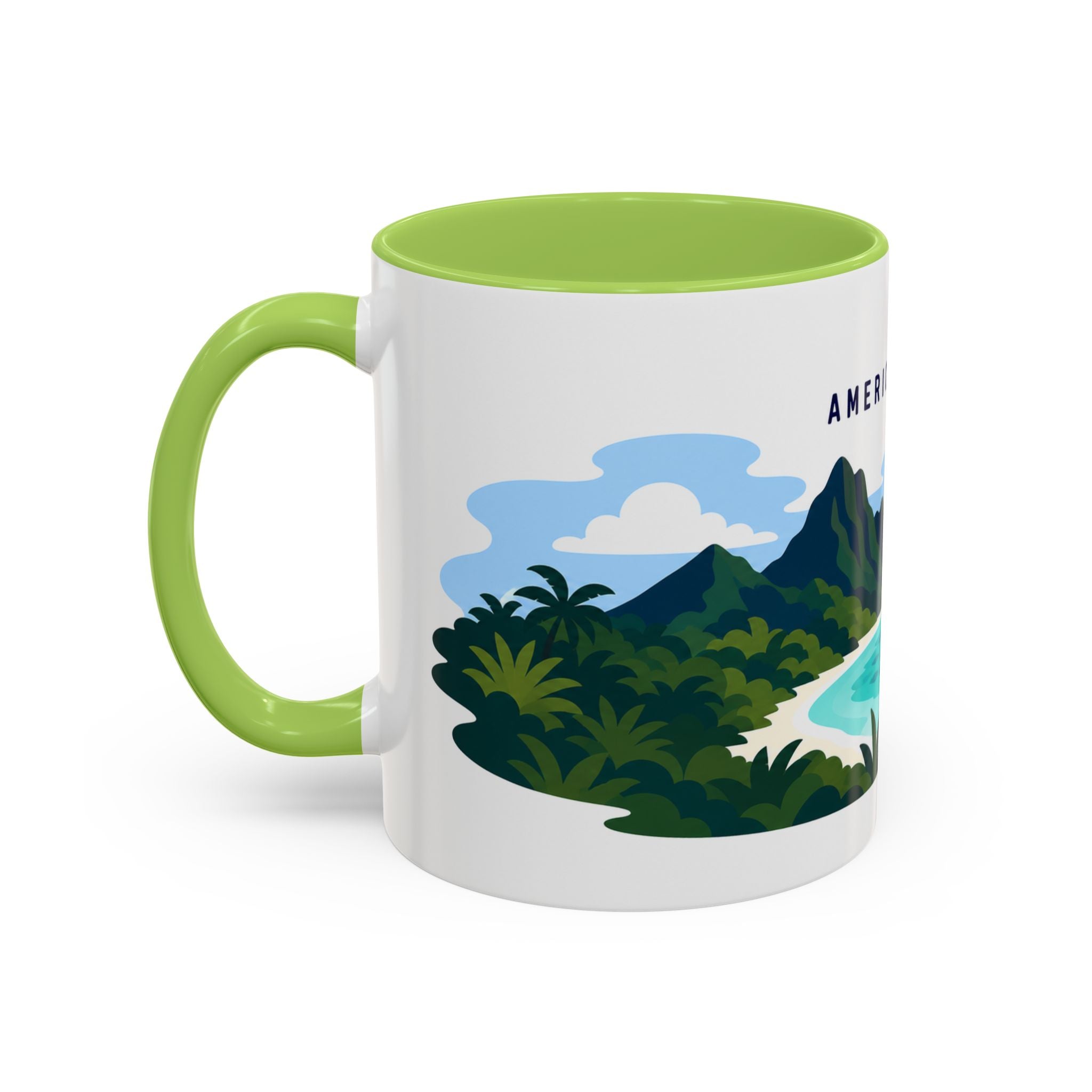 National Park of American Samoa Coffee Mug | Solid Color Block Park Souvenir | 11oz 15oz Accent Mug