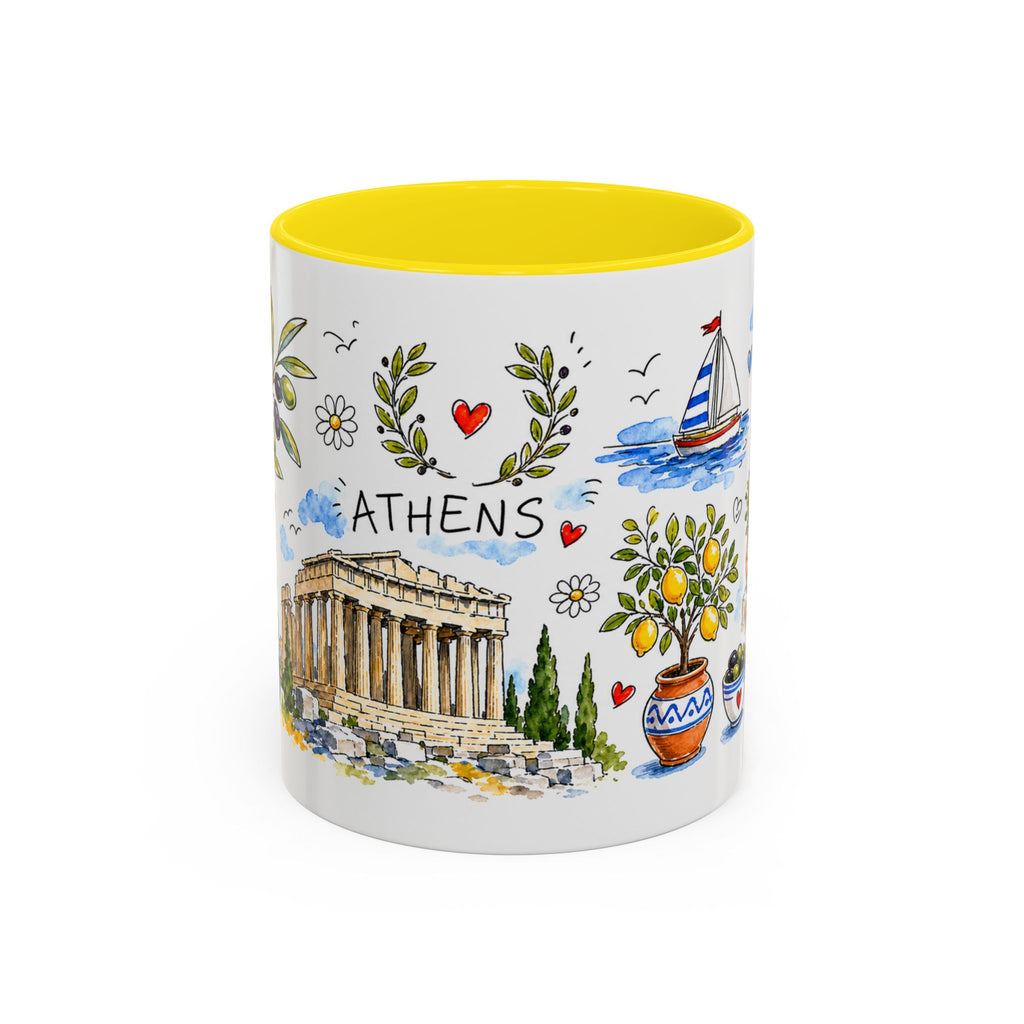 Athens Travel Mug | European City Souvenir Accent Coffee Mug | 11oz 15oz Ceramic Cup