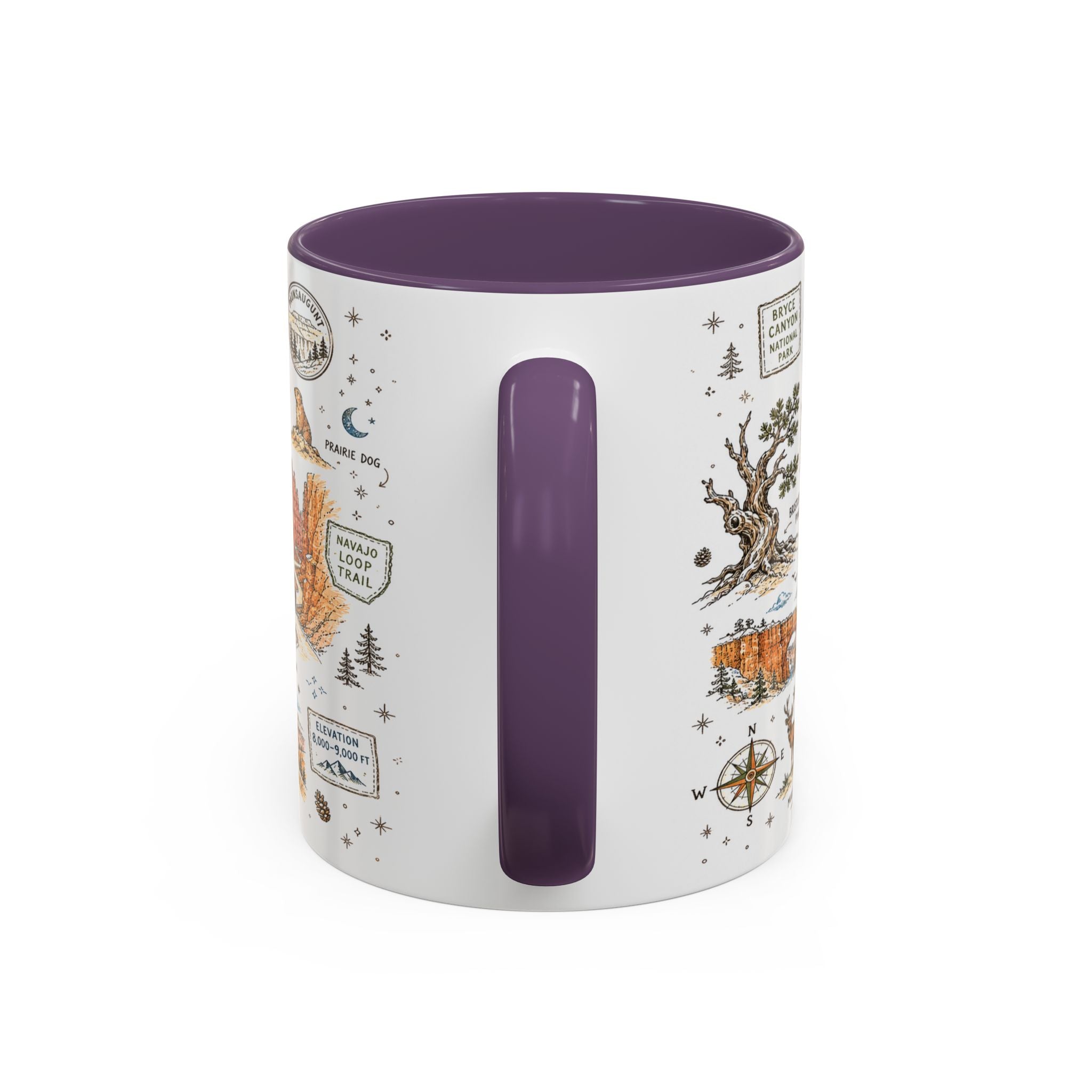 Bryce Canyon Coffee Mug | National Park Hiking Utah Gift | Accent Color Ceramic 11oz 15oz