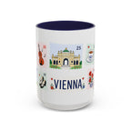 Vienna Coffee Mug | Postage Stamp Collage Mug | Travel Souvenir Accent Cup 11oz 15oz