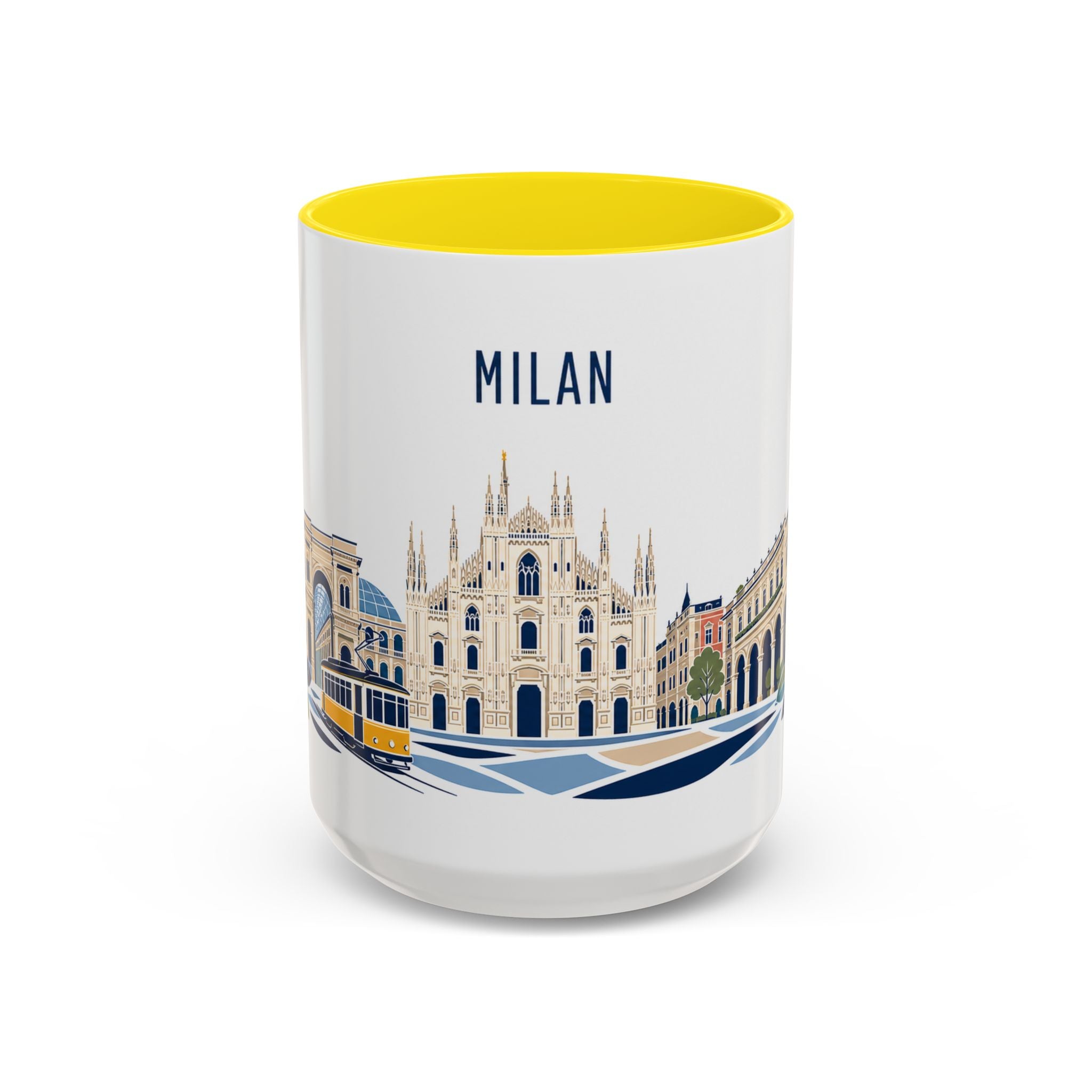 Milan Coffee Mug | Italy Travel Souvenir | Porcelain Decal City Gift | 11oz 15oz Accent Mug