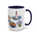 Marseille Illustrated Travel Mug | City Souvenir Accent Coffee Mug | 11oz 15oz Ceramic Cup