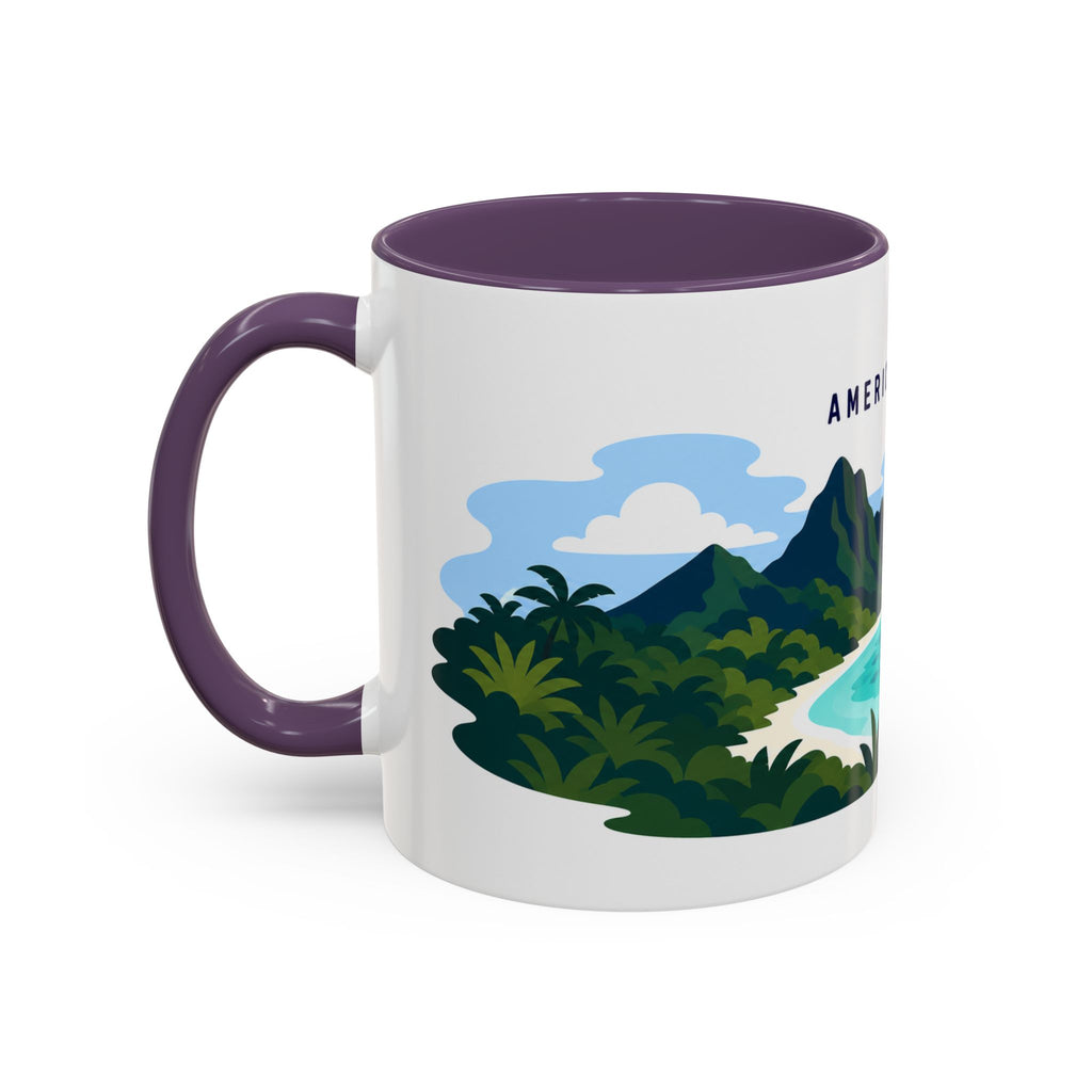 National Park of American Samoa Coffee Mug | Solid Color Block Park Souvenir | 11oz 15oz Accent Mug