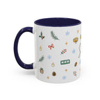 Seattle Christmas Mug | Watercolor Travel Souvenir | Holiday Gift | Accent Ceramic Coffee Cup 11oz 15oz