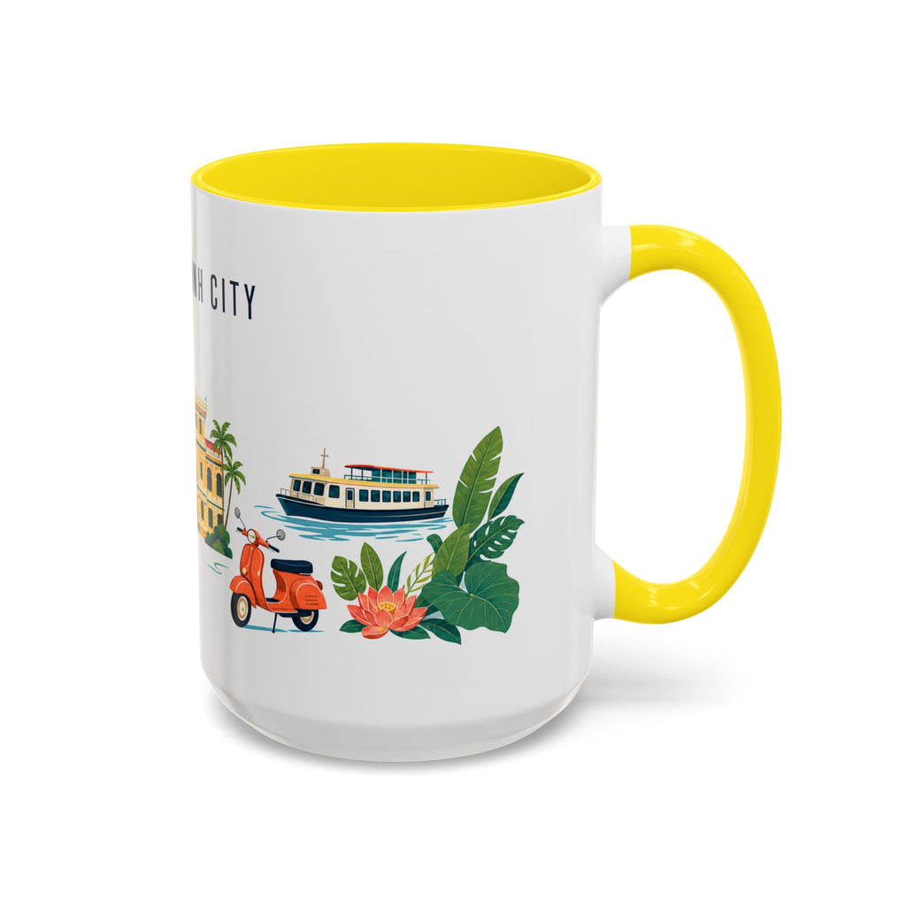 Ho Chi Minh City Coffee Mug | Vietnam Travel Souvenir | Porcelain Decal City Gift | 11oz 15oz Accent Mug