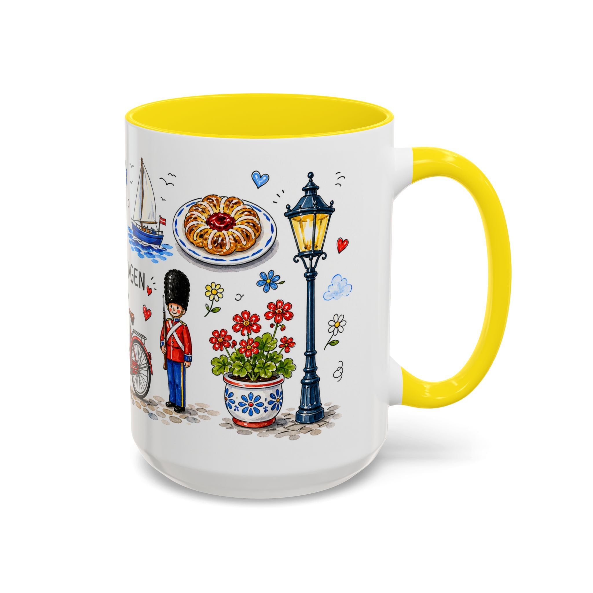 Copenhagen Travel Mug | European City Souvenir Accent Coffee Mug | 11oz 15oz Ceramic Cup