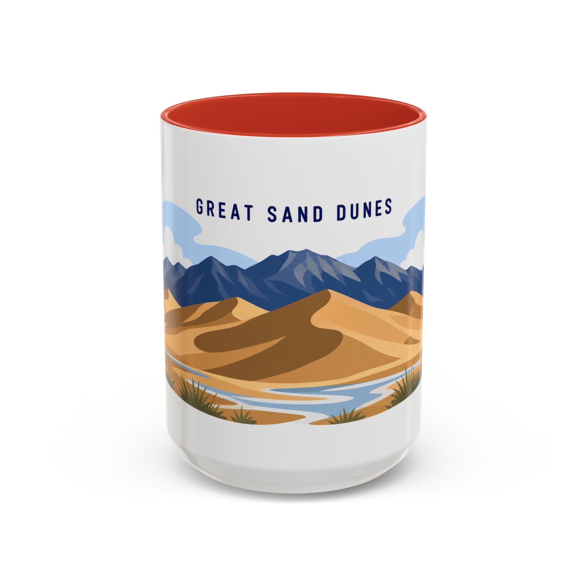 Great Sand Dunes National Park Coffee Mug | Solid Color Block Park Souvenir | 11oz 15oz Accent Mug