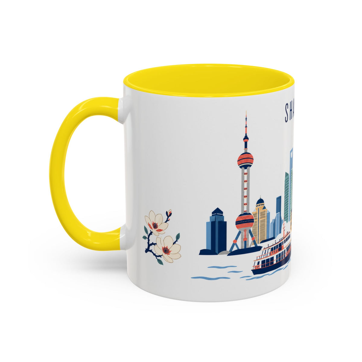 Shanghai Coffee Mug | China Travel Souvenir | Porcelain Decal City Gift | 11oz 15oz Accent Mug