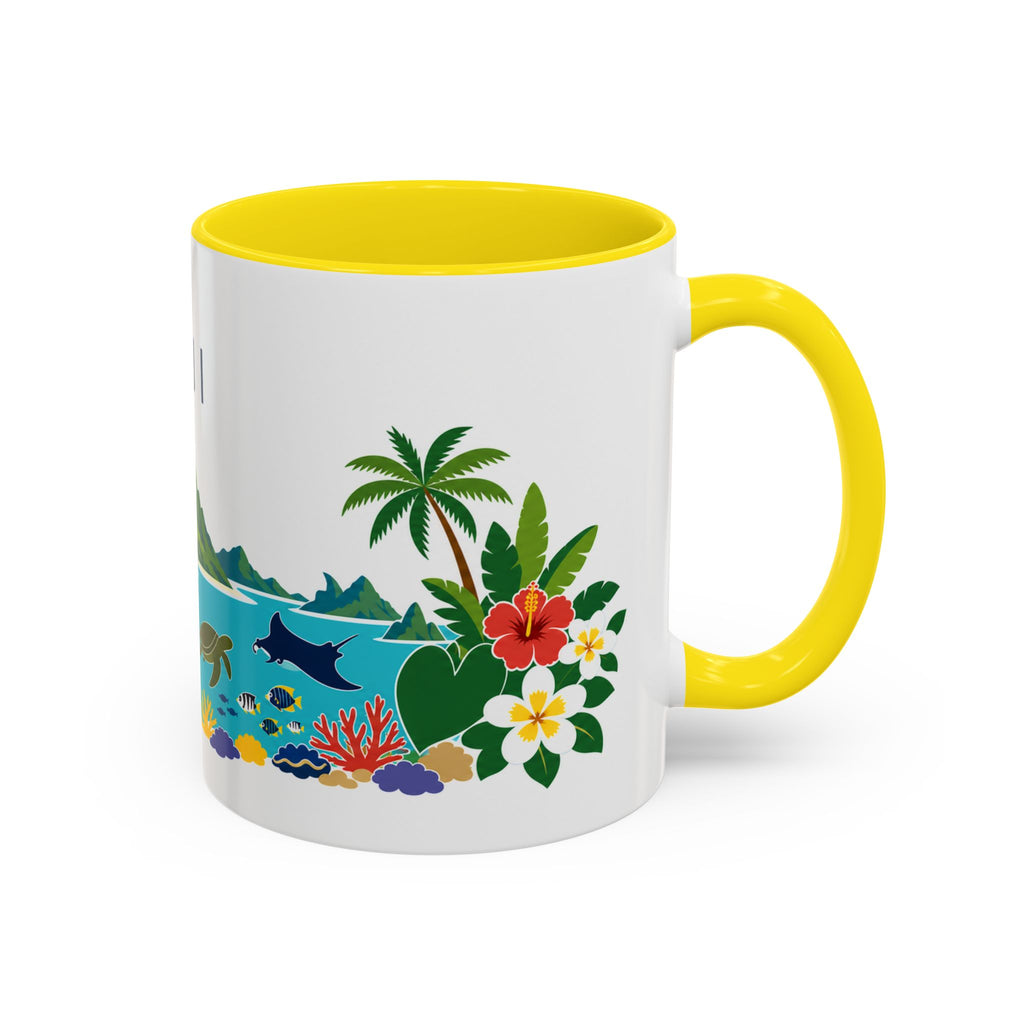 Fiji Coffee Mug | Travel Destination Souvenir Gift | Accent Color Ceramic 11oz 15oz