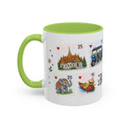 Bangkok Coffee Mug | Postage Stamp Collage Mug | Travel Souvenir Accent Cup 11oz 15oz