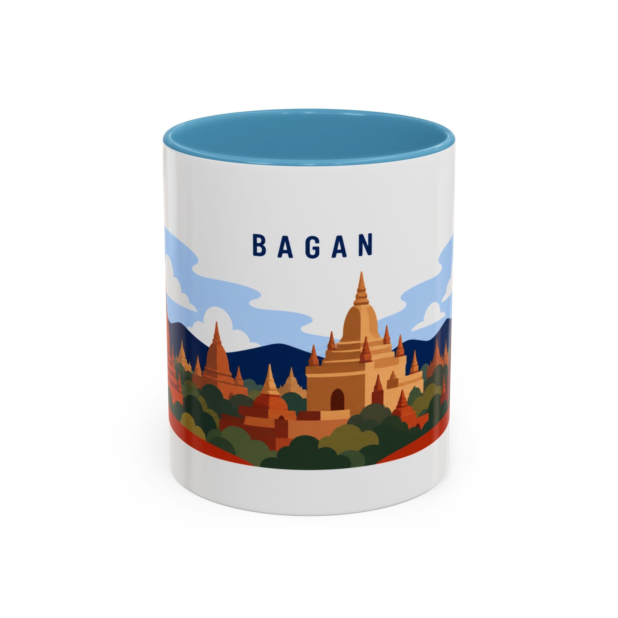 Bagan Coffee Mug | Travel Destination Souvenir Gift | Accent Color Ceramic 11oz 15oz