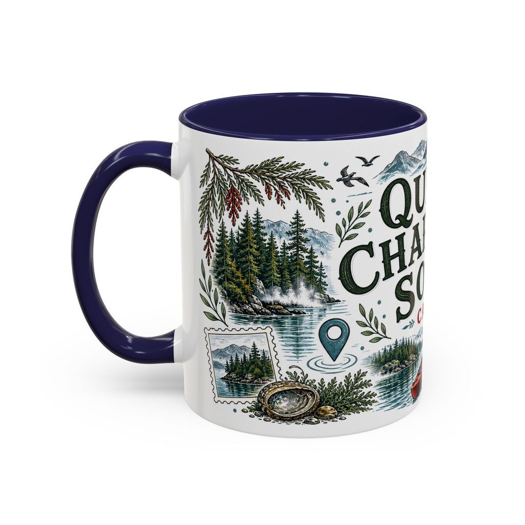 Queen Charlotte Sound Coffee Mug | Travel Destination Souvenir Gift | Accent Color Ceramic 11oz 15oz