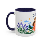 Gemini Zodiac Coffee Mug | Twins and Floral Design | Astrology Birthday Gift | 11 oz 15 oz Ceramic Accent Mug