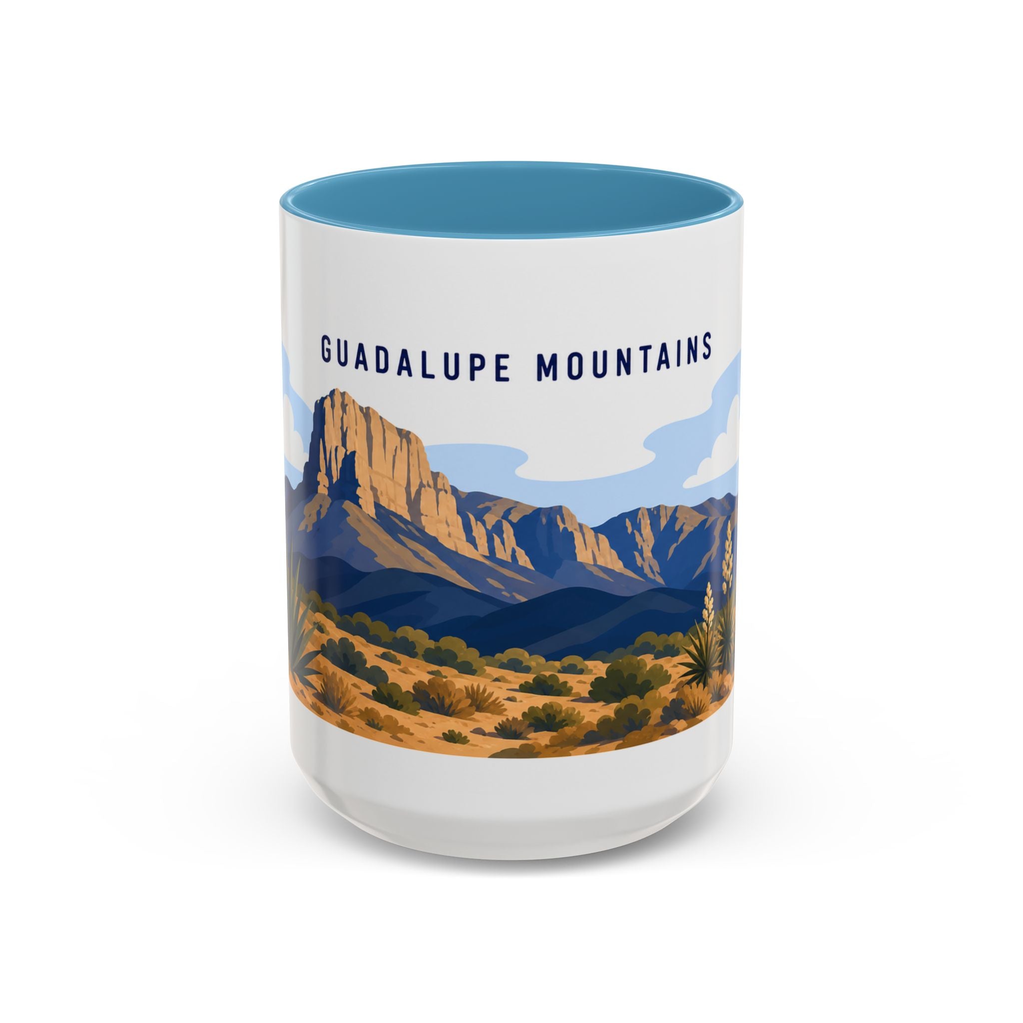Guadalupe Mountains National Park Coffee Mug | Solid Color Block Park Souvenir | 11oz 15oz Accent Mug