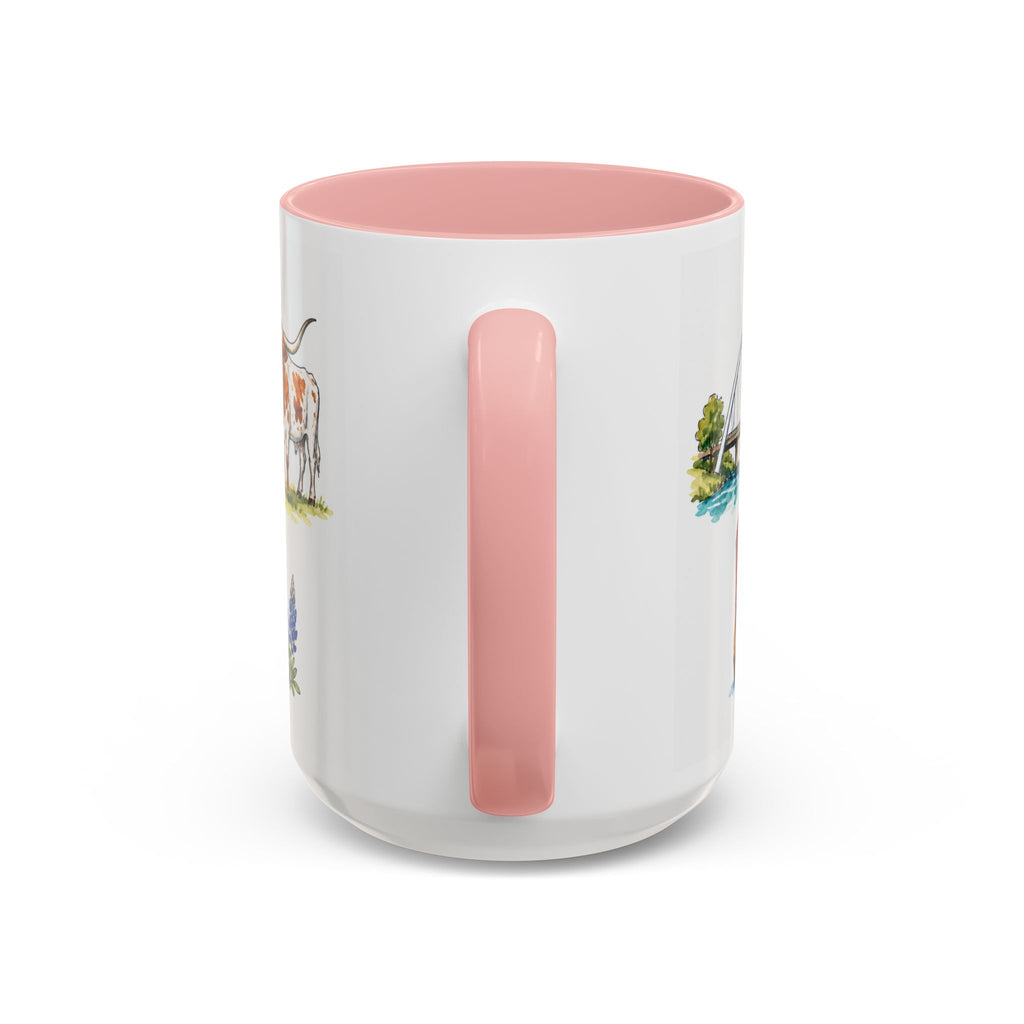 Dallas Illustrated Travel Mug | City Souvenir Accent Coffee Mug | 11oz 15oz Ceramic Cup