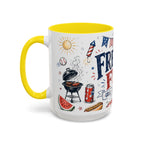 Freedom Fest Coffee Mug | Grill Chill Fireworks 4th of July | Accent Color Ceramic 11oz 15oz