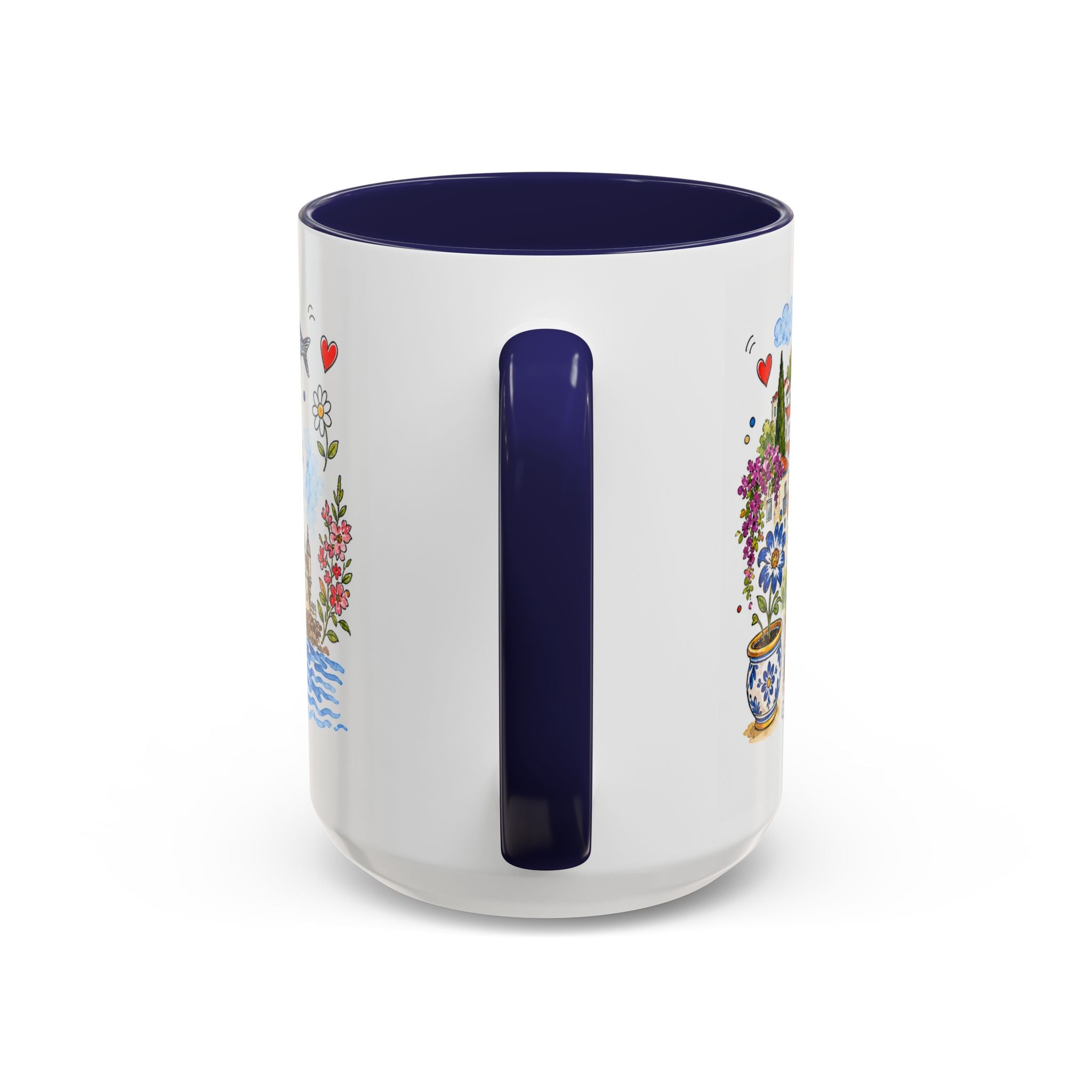 Lisbon Travel Mug | European City Souvenir Accent Coffee Mug | 11oz 15oz Ceramic Cup