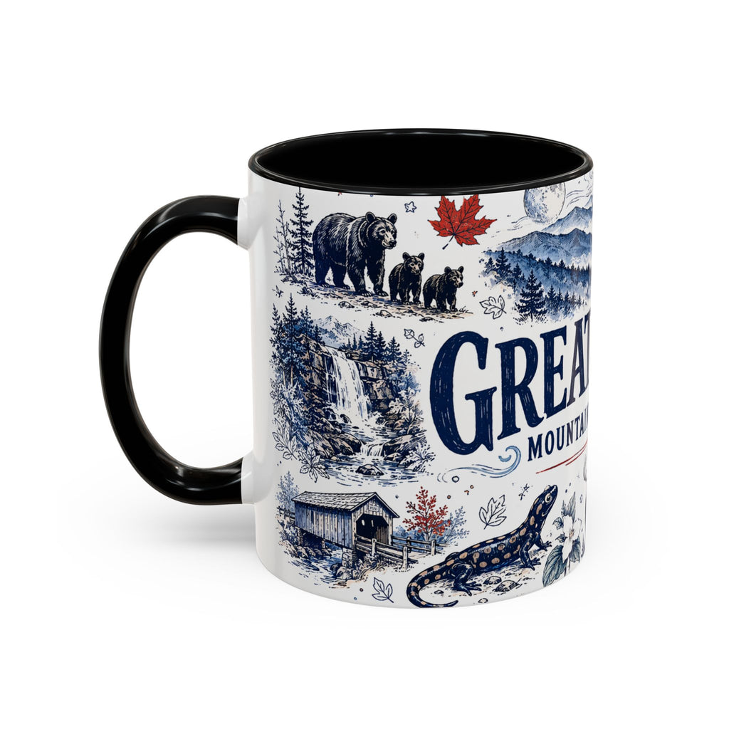 Great Smoky Mountains Coffee Mug | National Park Hiking Gift | Accent Color Ceramic 11oz 15oz