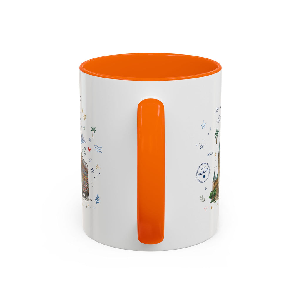 Karachi Coffee Mug | Pakistan Souvenir Travel Gift | Accent Color Ceramic 11oz 15oz