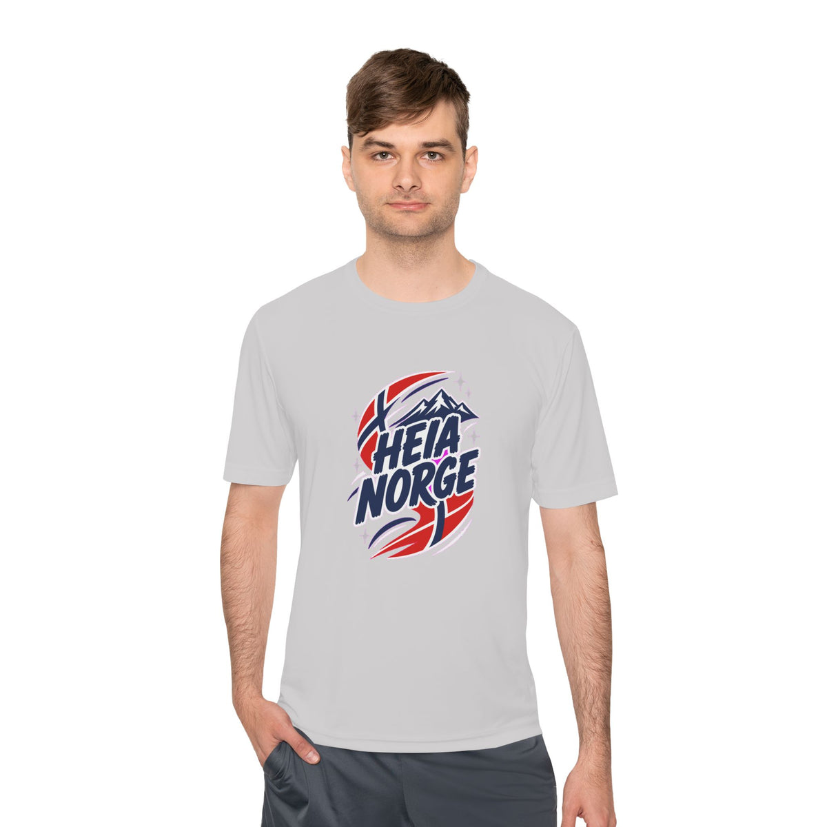 Norway Fan T-Shirt, Heia Norge Sport Tee, Moisture Wicking Performance Shirt