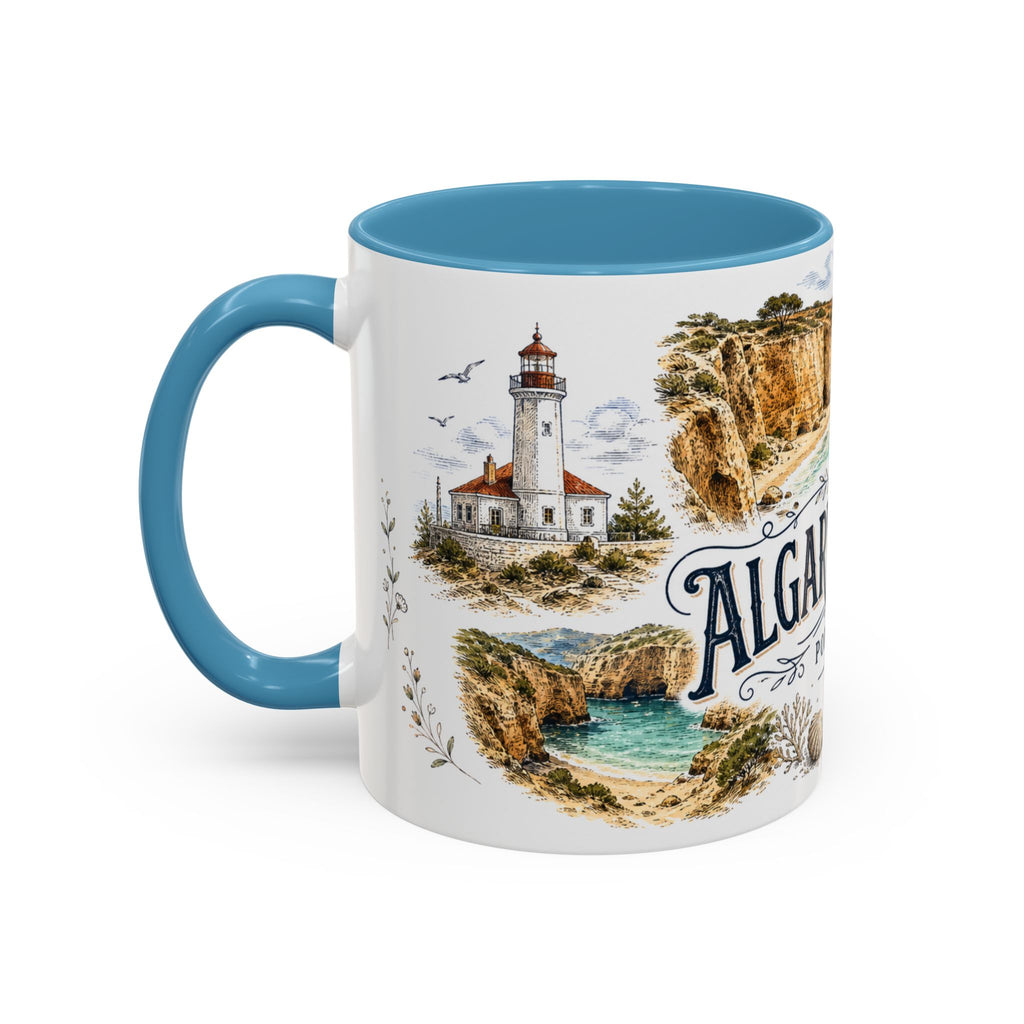 Algarve Coast Mug, Portugal Travel Souvenir, Bucket List Gift, Accent Ceramic Coffee Mug 11oz 15oz