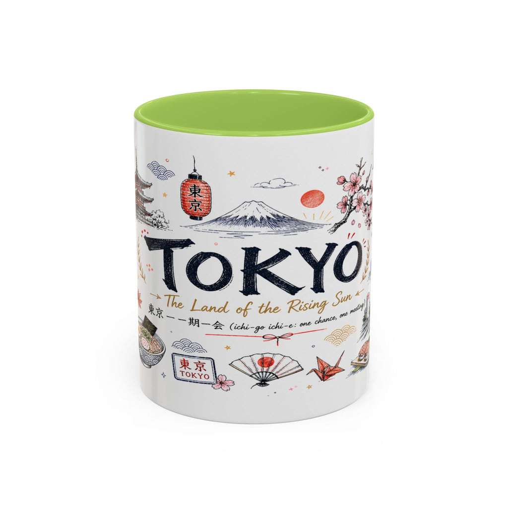 Tokyo Coffee Mug | Japan Souvenir Travel Gift | Accent Color Ceramic 11oz 15oz