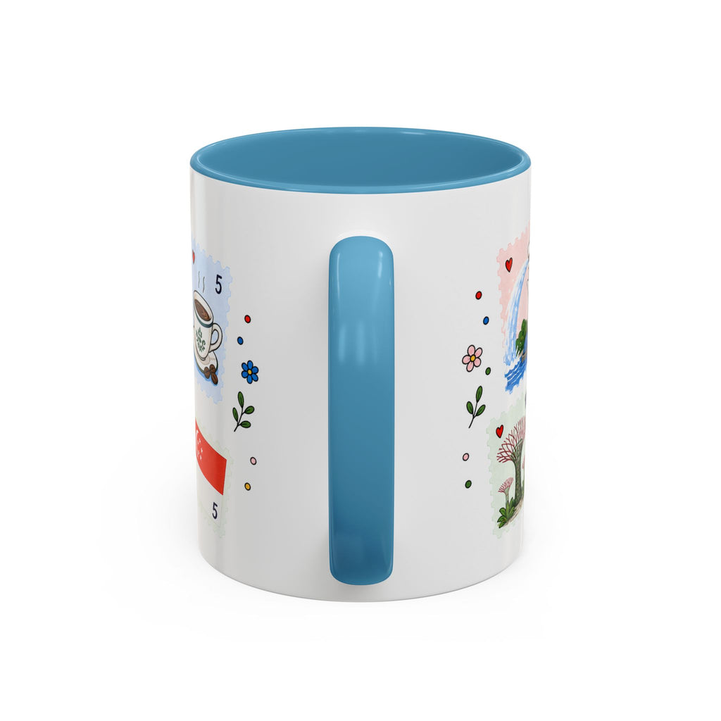 Singapore Coffee Mug | Postage Stamp Collage Mug | Travel Souvenir Accent Cup 11oz 15oz