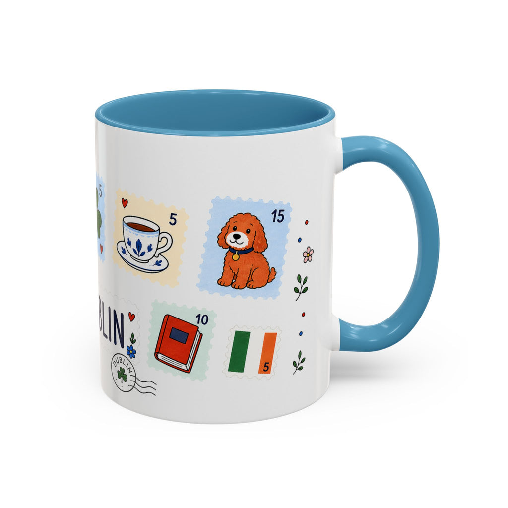Dublin Coffee Mug | Postage Stamp Collage Mug | Travel Souvenir Accent Cup 11oz 15oz