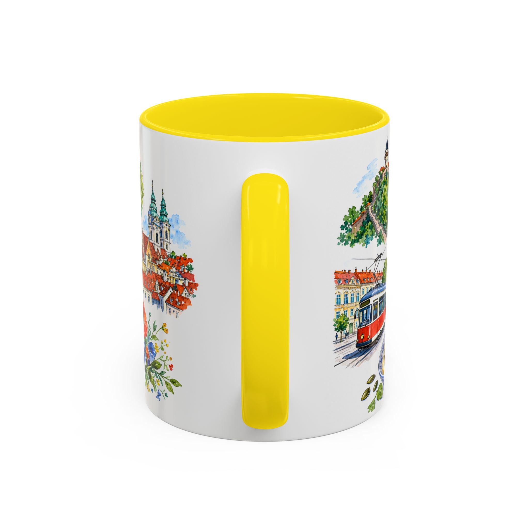 Graz Illustrated Travel Mug | City Souvenir Accent Coffee Mug | 11oz 15oz Ceramic Cup