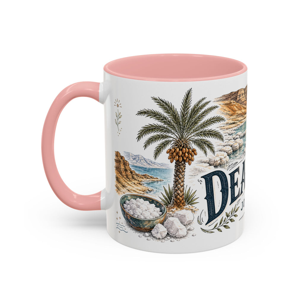 Dead Sea Mug, Jordan Travel Souvenir, Bucket List Gift, Accent Ceramic Coffee Mug 11oz 15oz